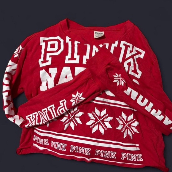 Red PINK Nation limited Christmas edition Long Sleeve Shirt - Picture 1 of 4